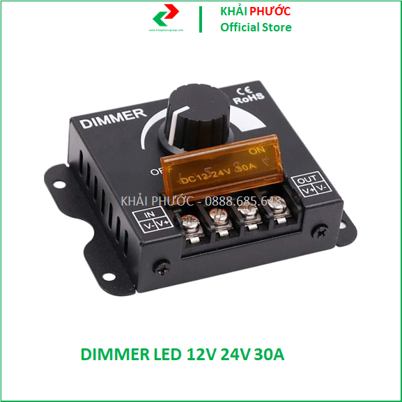 Dimmer Chiết áp Công tắc điều chỉnh độ sáng đèn Led 12V 24V 30A - Khải Phước Electric