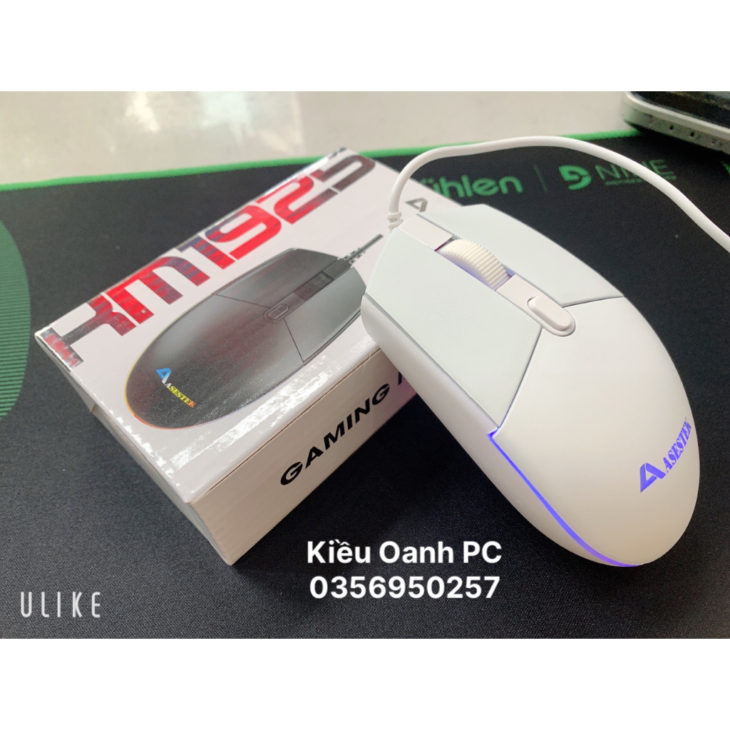 Chuột Gaming  ASESTEK KM1925 Đen / Trắng  LED RGB _Chính hãng