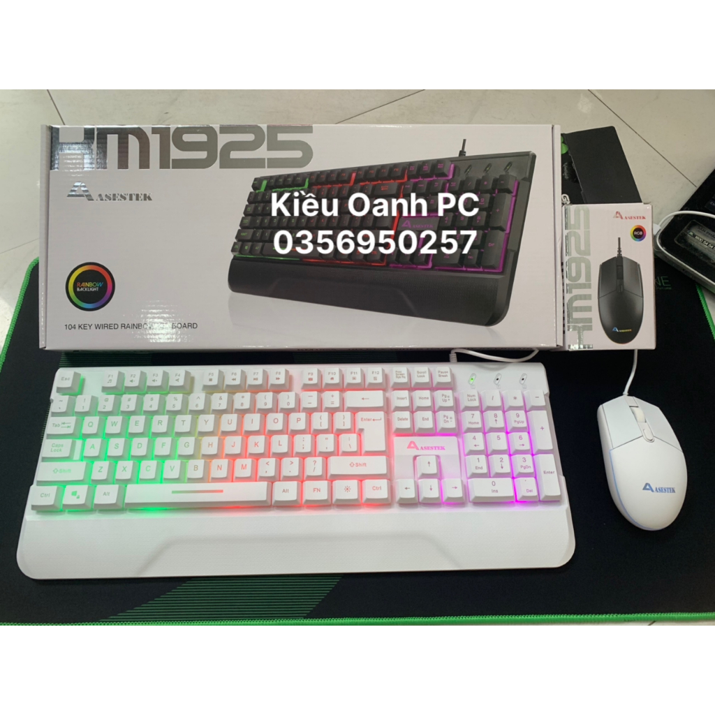 Bộ phím chuột  ASESTEK KM1925  - hàng chính hãng bảo hành 12 tháng