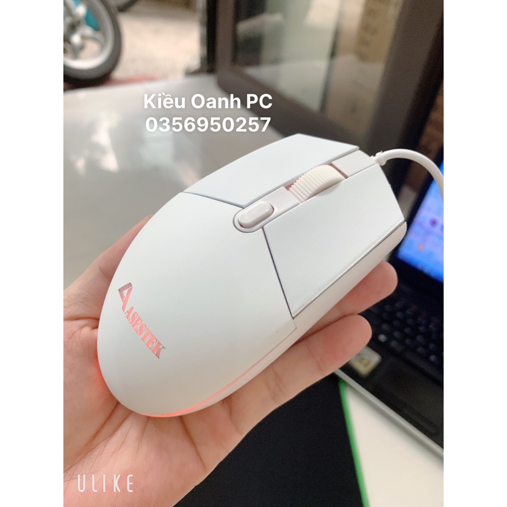Chuột Gaming  ASESTEK KM1925 Đen / Trắng  LED RGB _Chính hãng