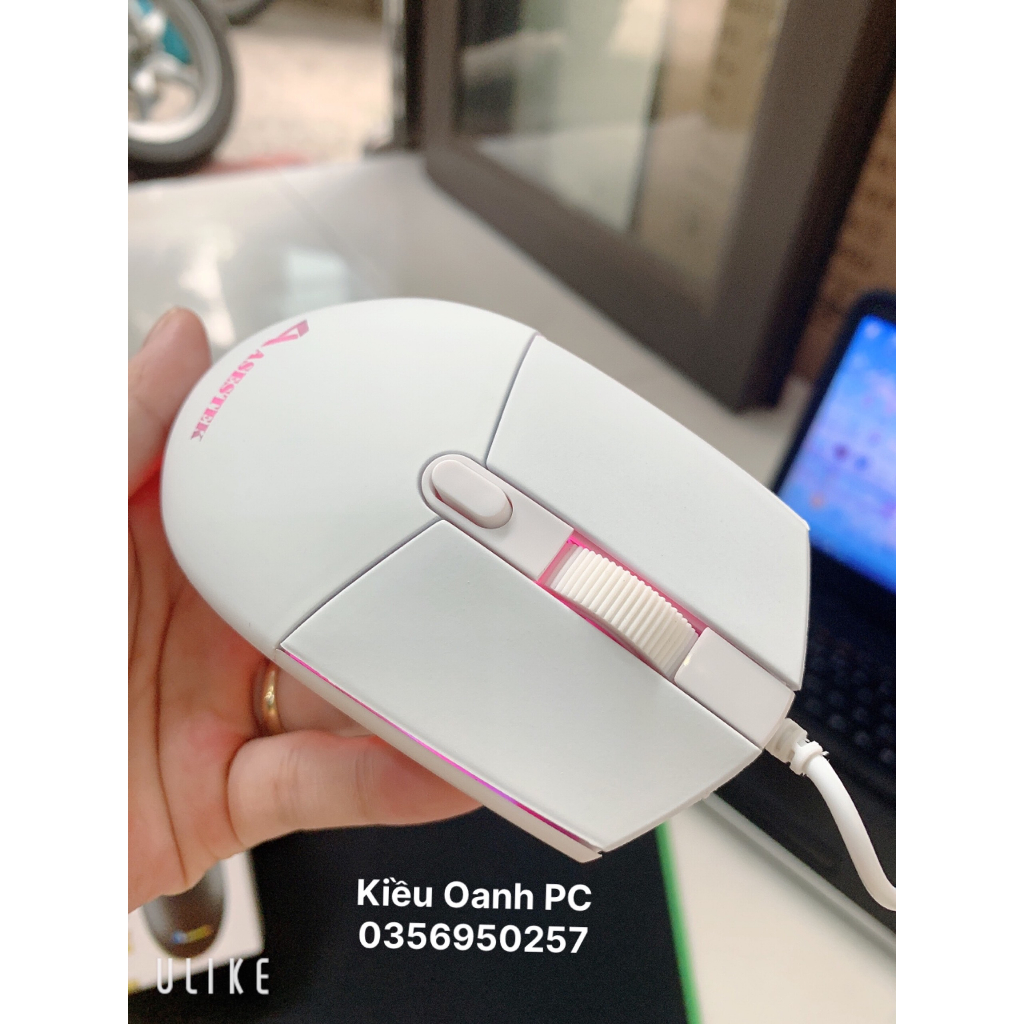 Chuột Gaming  ASESTEK KM1925 Đen / Trắng  LED RGB _Chính hãng