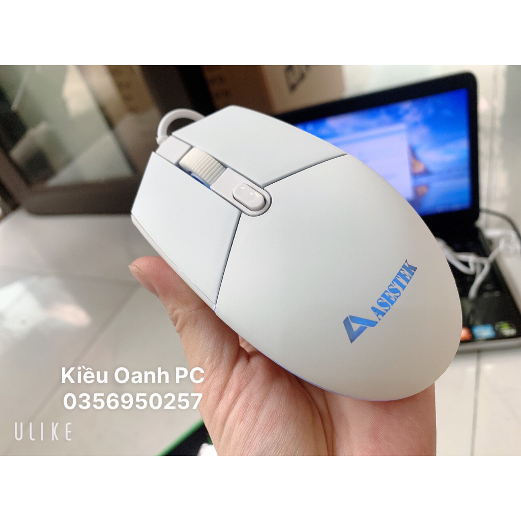 Chuột Gaming  ASESTEK KM1925 Đen / Trắng  LED RGB _Chính hãng