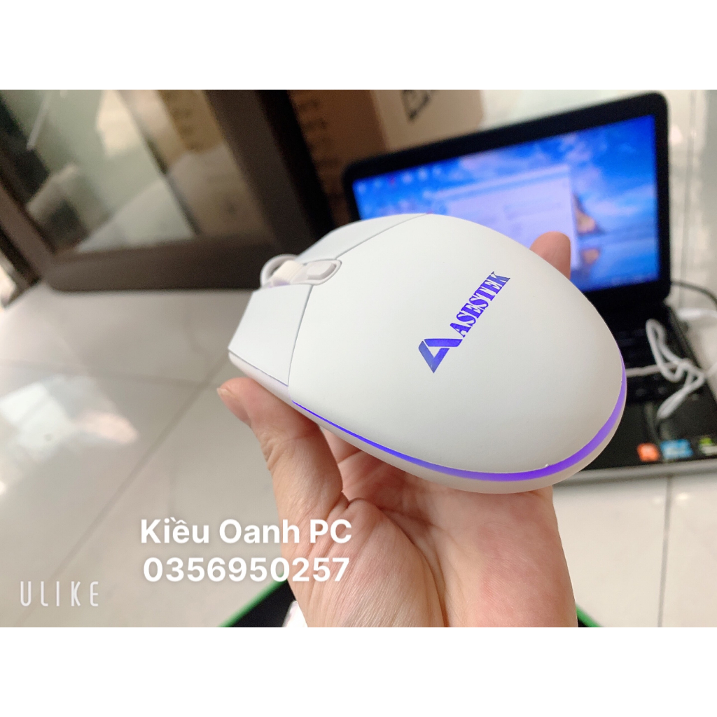 Chuột Gaming  ASESTEK KM1925 Đen / Trắng  LED RGB _Chính hãng