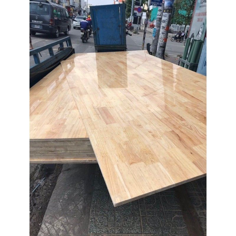 40x60 Tấm ván gỗ ghép cao su phủ bóng, thíchhopwj làm bàn ghế tủ kệ, có cắt theo yêu cầu