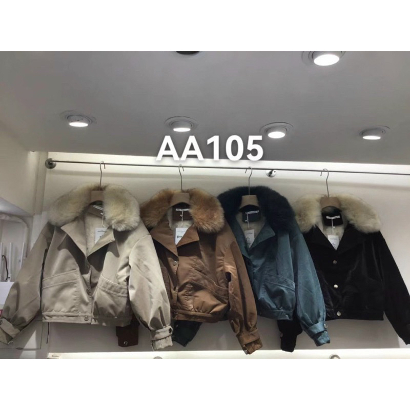 Áo Khoác da, áo da nhung lót lông Hàng Quảng Châu, cổ lông tháo rời