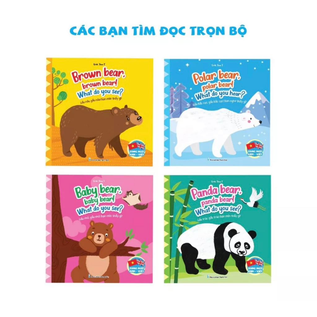 sách -Combo 4 cuốn Brown bear, brown bear! What do you see? (Song ngữ anh việt)
