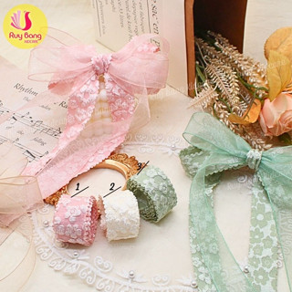 Ruy băng gấm nổi 2.5cm dùng làm nơ kẹp tóc, nơ trang trí, phụ kiện may mặc...
