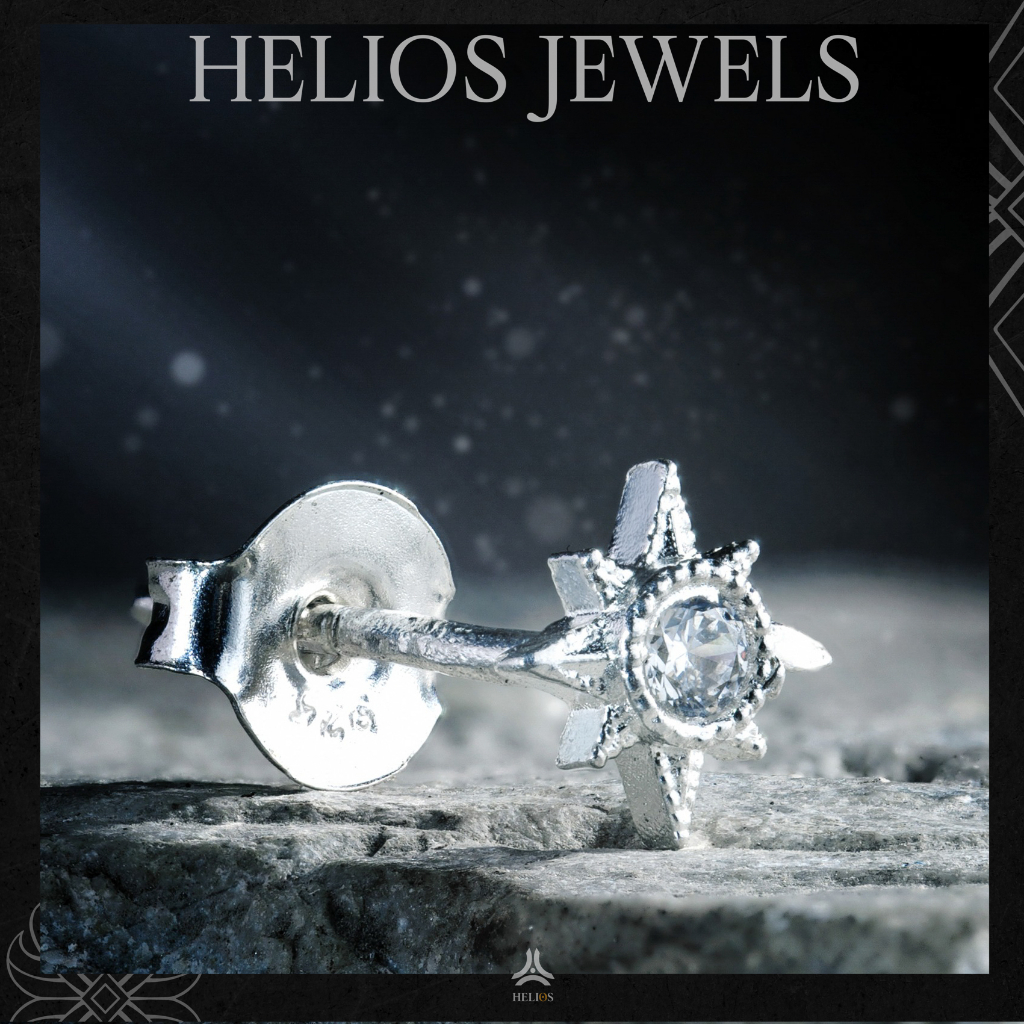 Khuyên tai bạc nam, nữ HeliSilver Lodestar 5mm Helios Original S925 KTB291