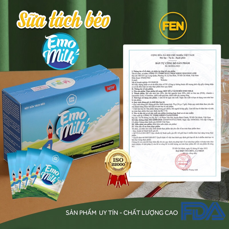 [ Hỏa tốc ] Sữa tách béo giảm cân EMO.slim chính hãng / giảm 2-4kg chỉ sau 7 ngày / giam can Freeship + quà