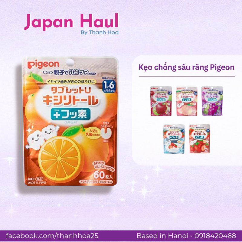 Kẹo ngậm sạch răng, ngăn ngừa sâu răng Pigeon cho bé từ 18 tháng