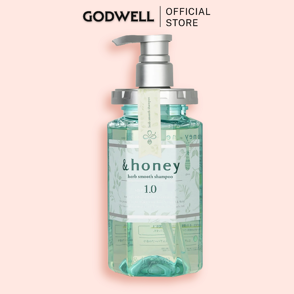 Dầu gội thảo dược và mật ong giúp mái tóc chắc khỏe bồng bềnh &honey Scalp Care Herb Smooth Shampoo 1.0 440ml