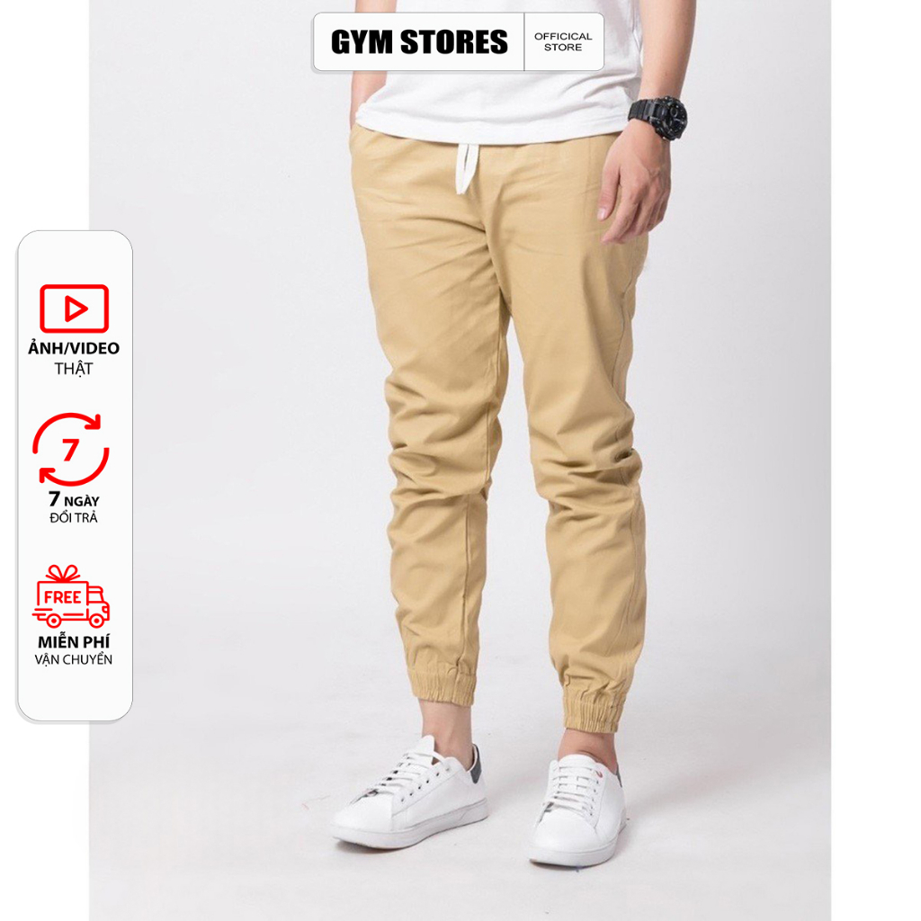 Quần Jogger Kaki Nam Co Dãn Vải Xịn Cao Cấp ống bo chân  giá sĩ JG01