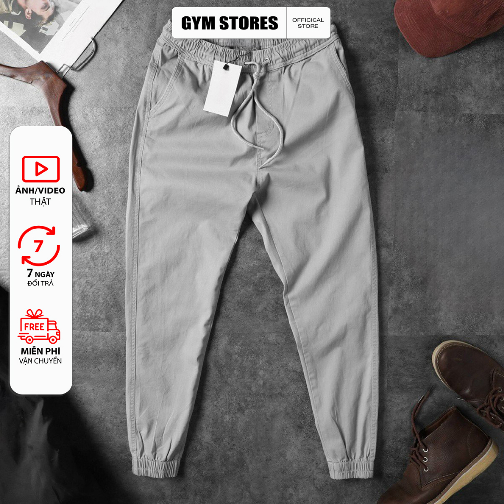 Quần Jogger Kaki Nam Co Dãn Vải Xịn Cao Cấp ống bo chân  giá sĩ JG01