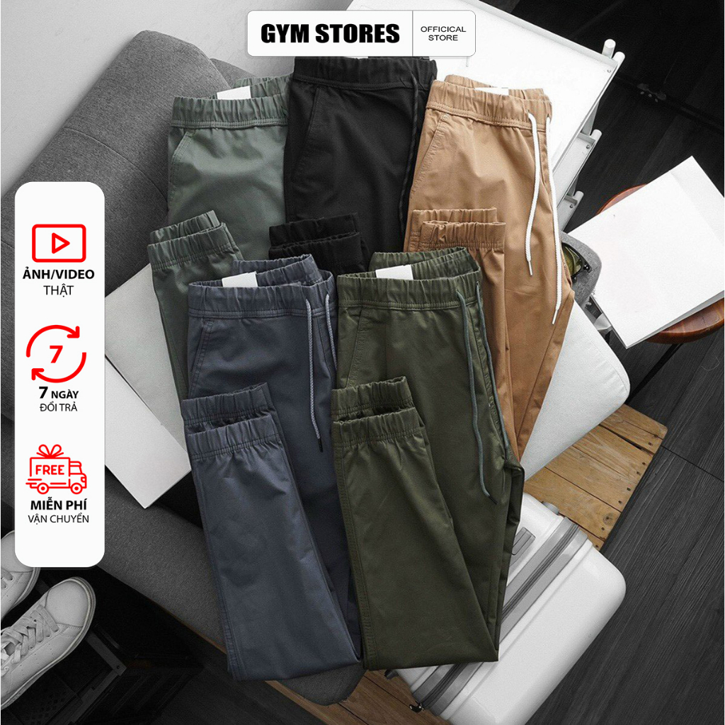 Quần Jogger Kaki Nam Co Dãn Vải Xịn Cao Cấp ống bo chân  giá sĩ JG01