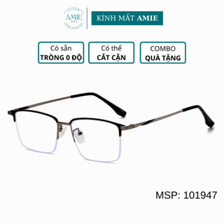 Gọng kính Titan nam AMIE Eyewear kính nửa gọng vuông thiết kế thanh mảnh thời trang lịch lãm 101947