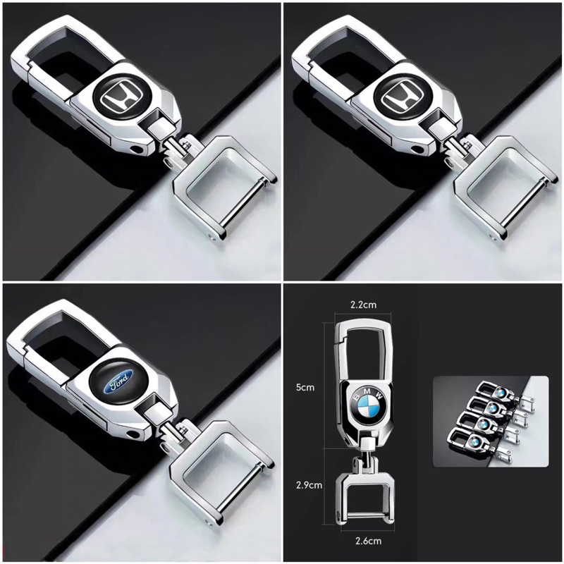 Móc chìa khóa ô tô xe máy có logo hãng Hoda, Toyota, Kia, Ford, Mazda, Hyundai, BMW, Lexus, MG hợp kim cao cấp không rỉ