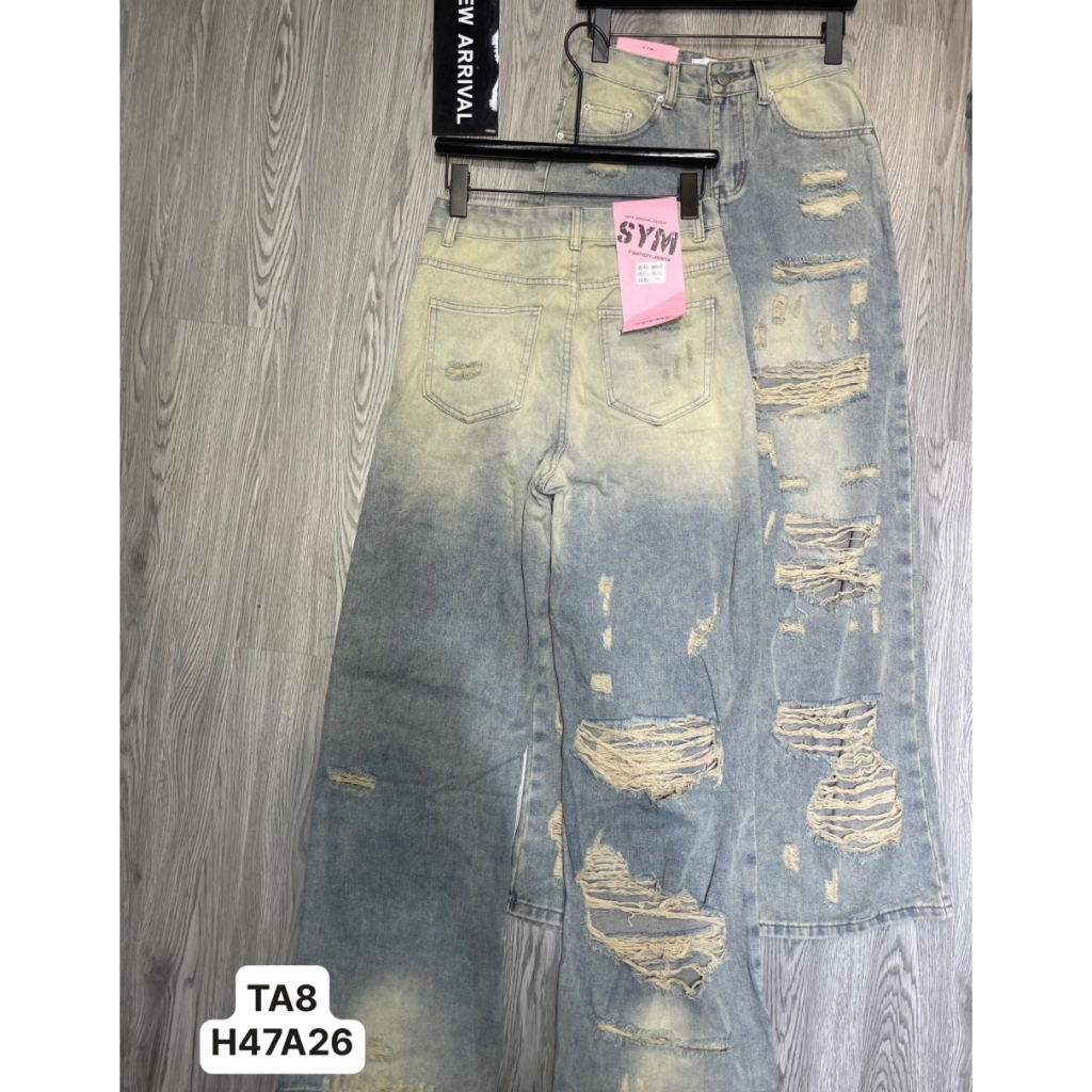 Quần suông rách hot hít về sẵn hàng Size SML T8