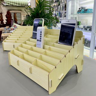  Kệ gỗ đa năng 24 ngăn để bàn đựng điện thoại màn hình remot tivi..... 