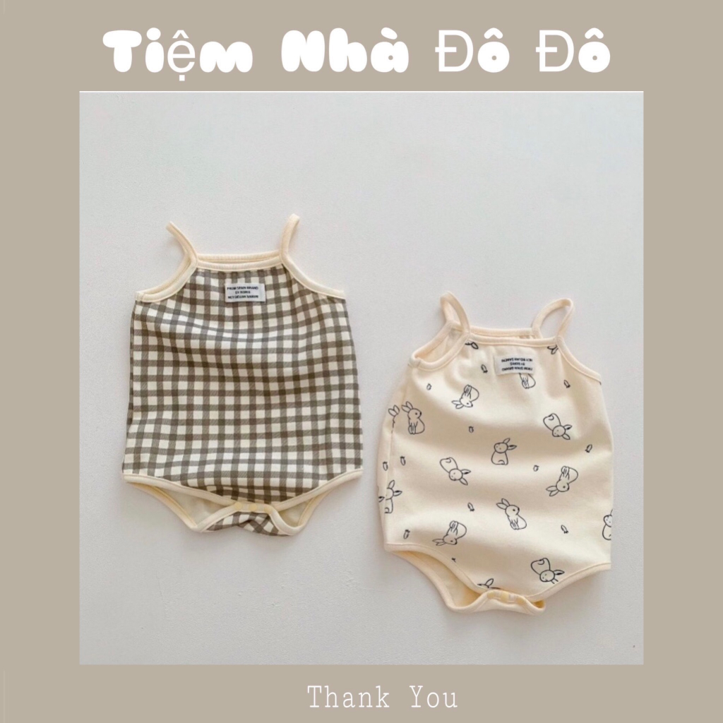 Body Hai Dây Chất Cotton Thun co dãn hàn cho em bé trai em bé gái 6-12kg hoạ tiết trang trí cực dáng yêu