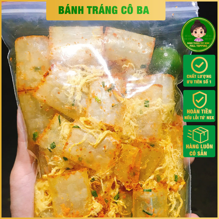 Bánh tráng trộn mix chà bông loại ngon,  món ăn vặt tặng kèm muối tôm tây ninh dùng cho đồ ăn vặt