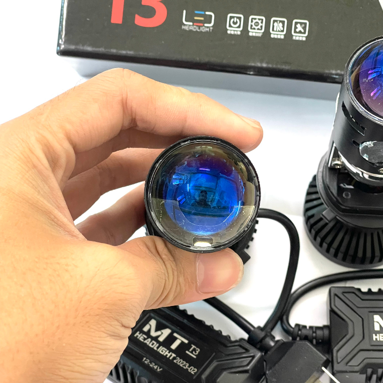 Đèn Pha LED Bi Cầu Mini H4 T3 Mẫu 2022 Kính Tím Lắp Ô tô, Xe Máy  Giá 1 Chiếc