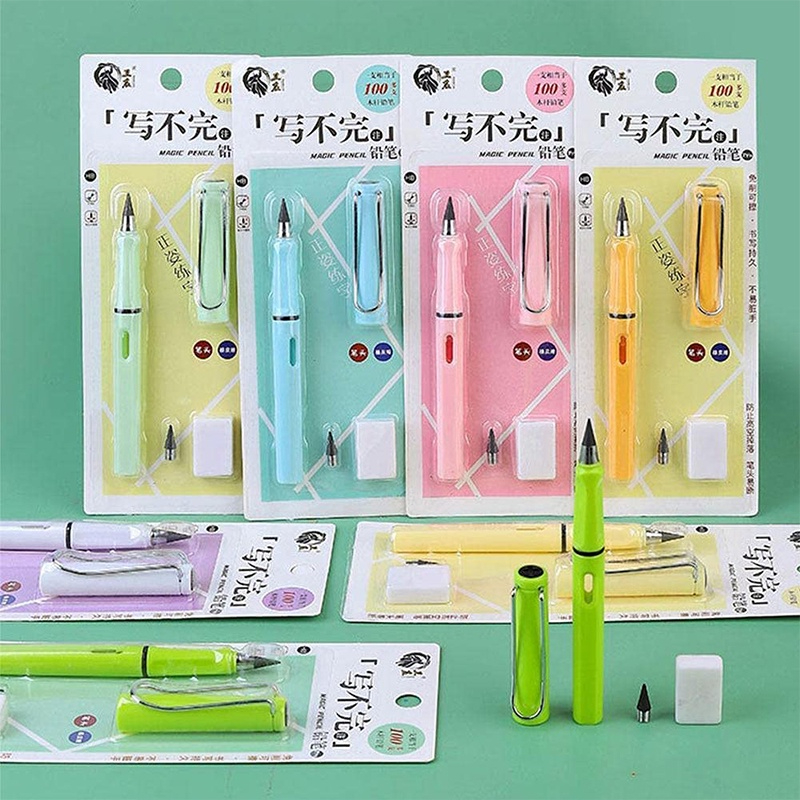 Bút chì vĩnh cửu công nghệ cao siêu bền đẹp nét bút mịn tặng kèm tẩy