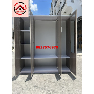 Tủ nhựa 4 cánh màu xám bắt mắt rẻ bền đẹp