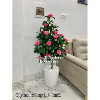 Cây giả, cây hoa trà my giả 1m2, Ngọc Thảo decor