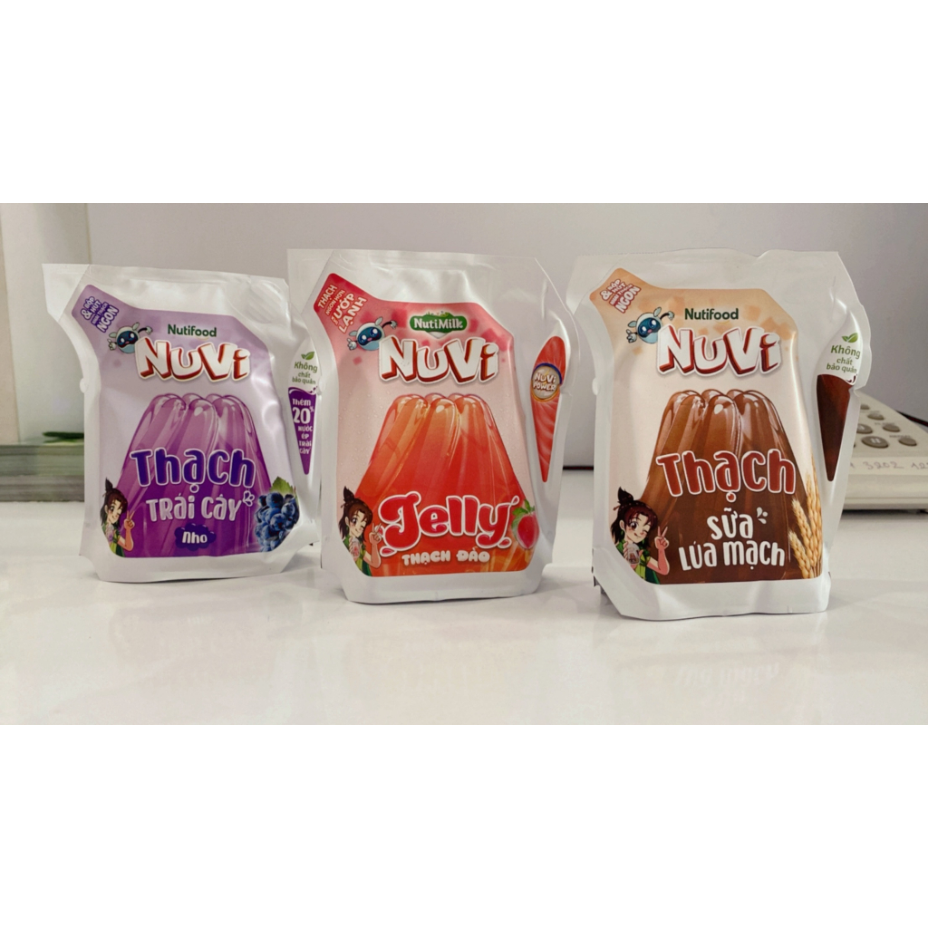 Thùng 24 túi Jelly NuVi Thạch Trái Cây túi 110ml