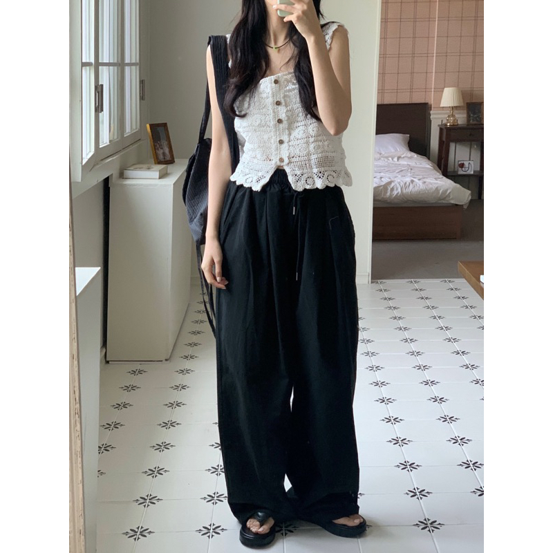 Áo hai dây len móc