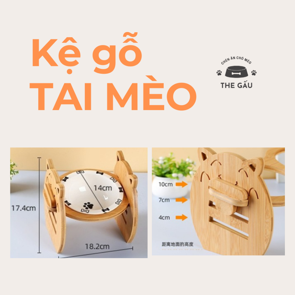 Bát Ăn Cho Chó Mèo Gốm Sứ Tráng Men - Hoạ Tiết Dễ Thương CANE