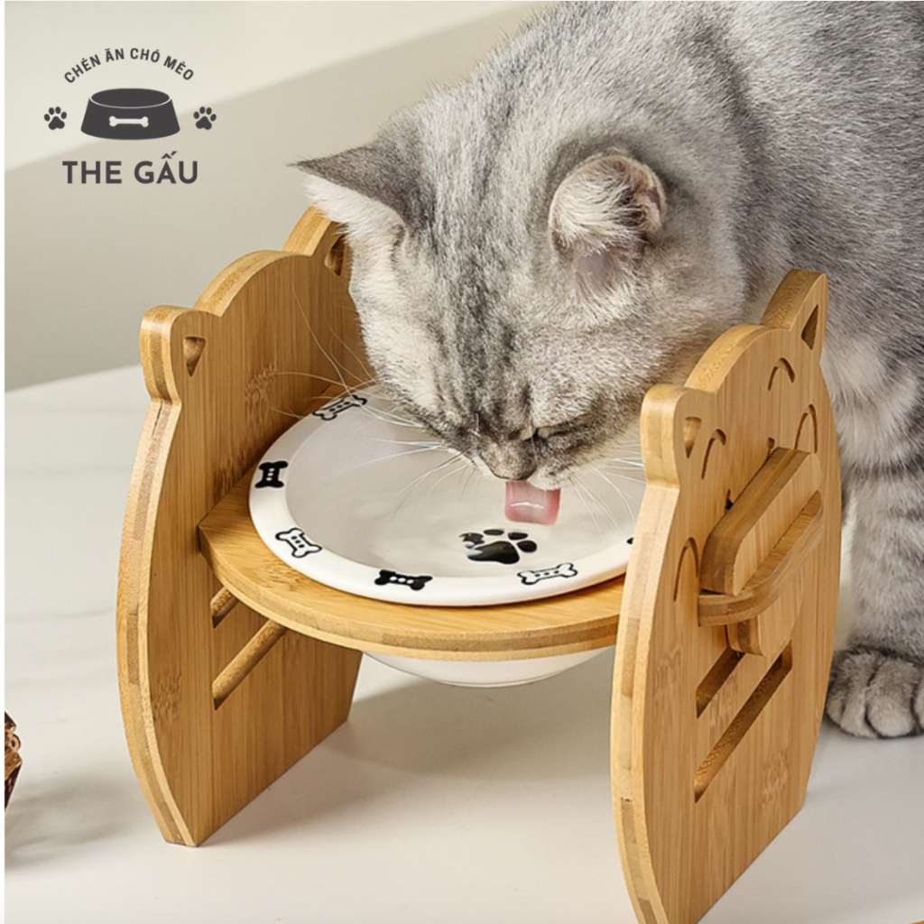 Bát Ăn Cho Chó Mèo Gốm Sứ Tráng Men - Hoạ Tiết Dễ Thương CANE