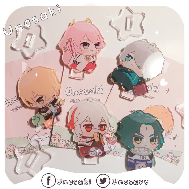 Gacha Standee Genshin Impact | Mini standee Chibeo 4cm| Tượng Mica dễ thương