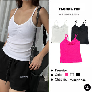 Áo 2 Dây Croptop Floral Basic