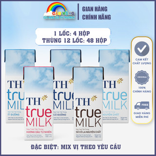 Thùng 48 hộp sữa tươi tiệt trùng th true milk 5 vị 180ml