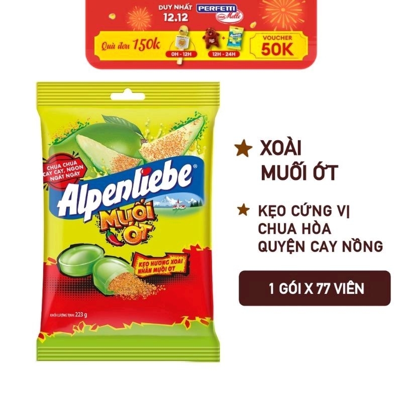 Kẹo Alpenliebe Nhân Muối Ớt (Gói 203g)
