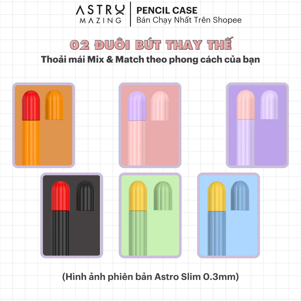 [Mẫu mới 2023] Ốp AstroMazing chống sốc bảo vệ dành cho Apple Pencil 1 và 2 mỏng 0.3mm chất liệu silicone