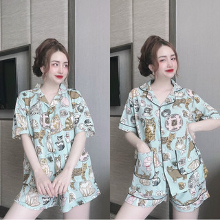 Đồ bộ Lá bài lụa bigsize 50-100kg 3 size chất Lụa Nhật mịn mát