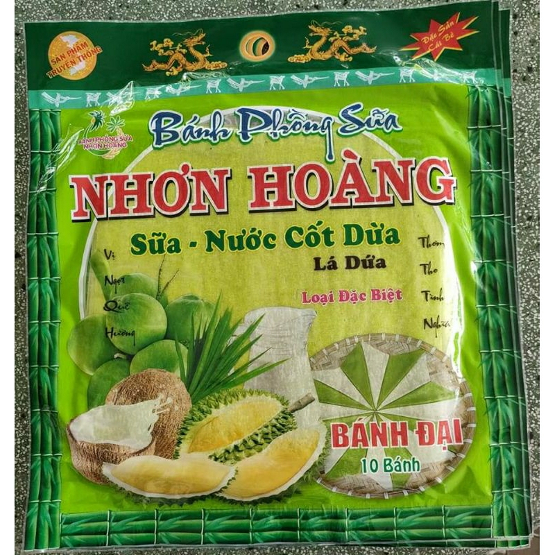 BÁNH TRÁNG SỮA SẦU RIÊNG NƯỚC CỐT DỪA NHƠN HOÀNG 220gr,400gr