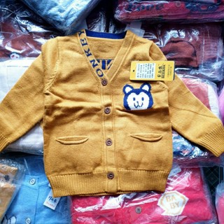 {6-12kg} Áo len cúc giữa cho bé, áo khoác cardigan len size nhí - M507