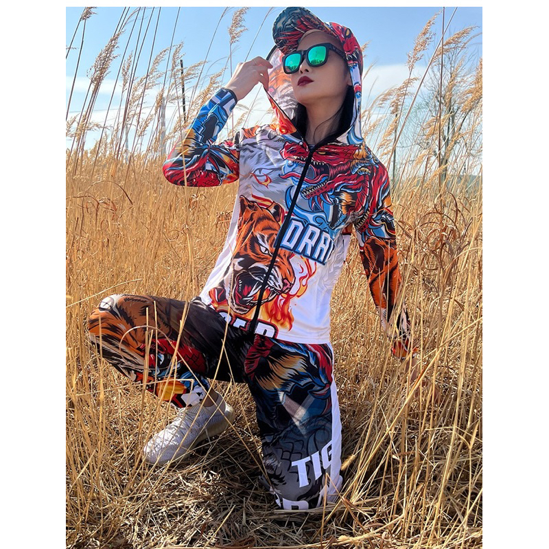 Áo câu cá thể thao ngoài trời hình hổ