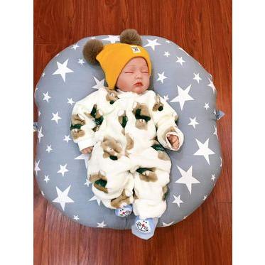 Áo liền quần lông nhung mùa đông cho bé gái bé trai sơ sinh hàng Quảng Châu Cao Cấp