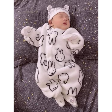 Áo liền quần lông nhung mùa đông cho bé gái bé trai sơ sinh hàng Quảng Châu Cao Cấp