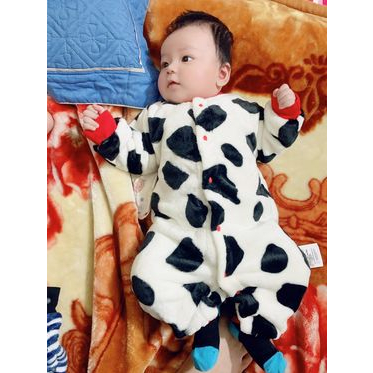 Áo liền quần lông nhung mùa đông cho bé gái bé trai sơ sinh hàng Quảng Châu Cao Cấp