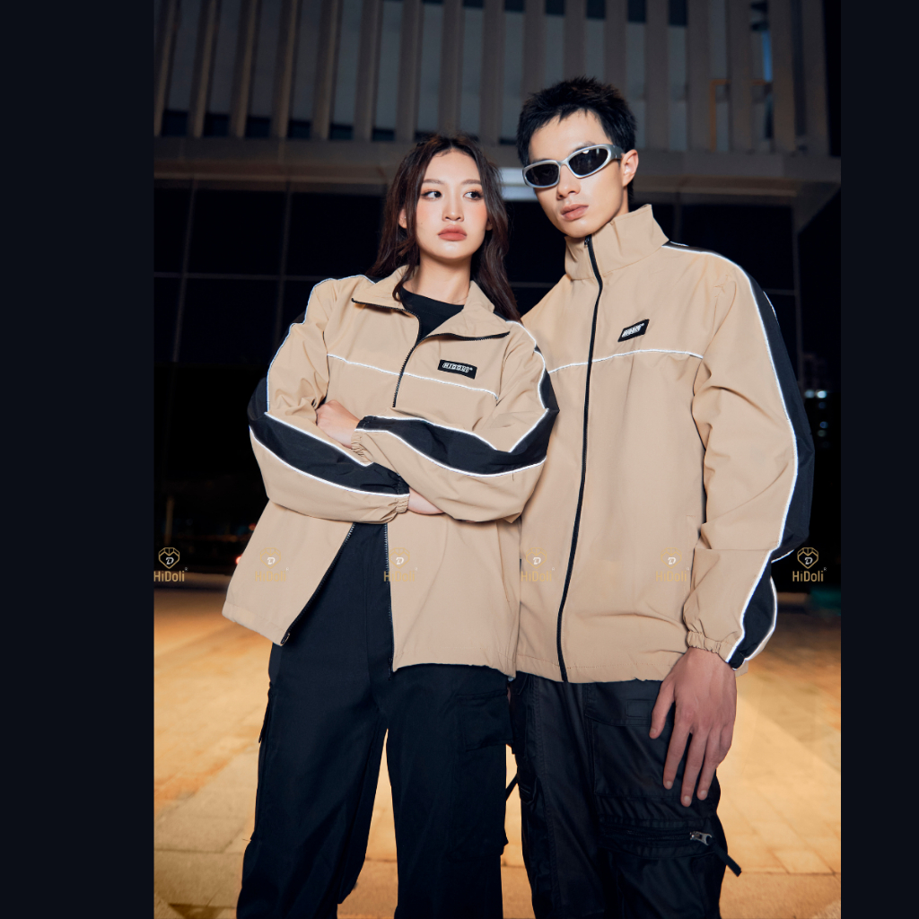 Áo khoác gió dù Unisex AV AVANCO 2 lớp phối tay và viền phản quang xu hướng 2023 - HDLG