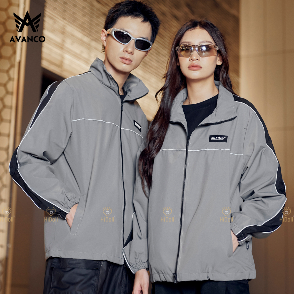 Áo khoác gió dù Unisex AV AVANCO 2 lớp phối tay và viền phản quang xu hướng 2023 - HDLG