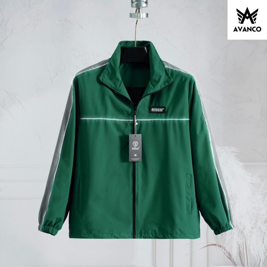 Áo khoác gió dù Unisex AV AVANCO 2 lớp phối tay và viền phản quang xu hướng 2023 - HDLG