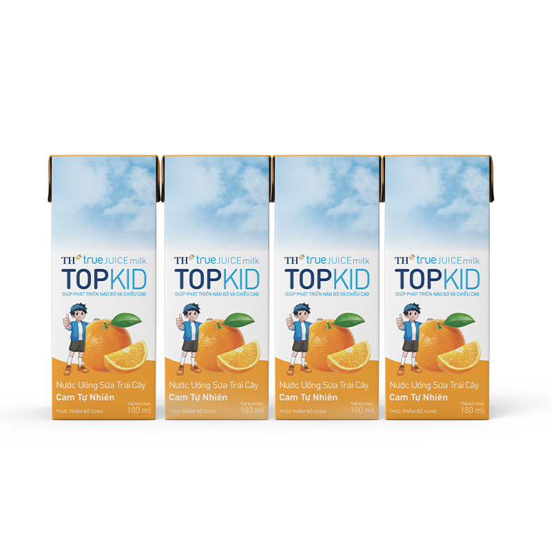 Thùng 48 Hộp Nước uống sữa trái cây TH true JUICE milk TOPKID Tự Nhiên 180ml