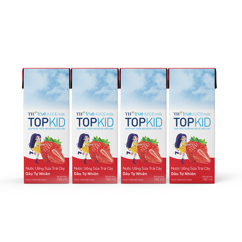 Thùng 48 Hộp Nước uống sữa trái cây TH true JUICE milk TOPKID Tự Nhiên 180ml
