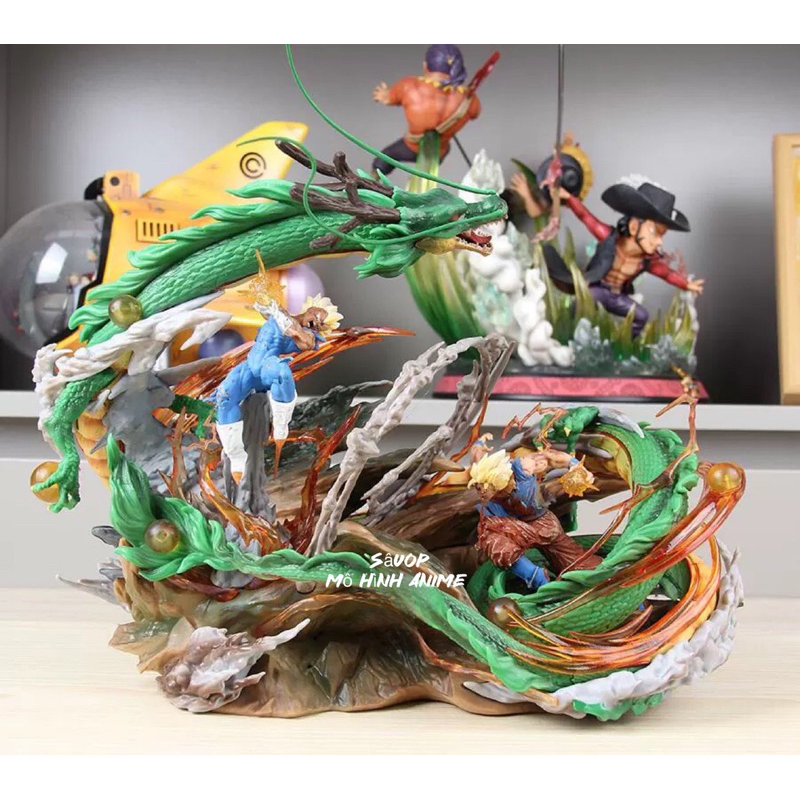 Tặng kèm led Mô hình Son goku và Vegeta đại chiến cao 35cm